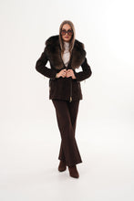 Load image into Gallery viewer, The Alessia Brown Leather &amp; Fox Fur Women Jacket