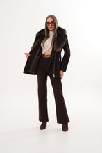 Load image into Gallery viewer, The Alessia Brown Leather &amp; Fox Fur Women Jacket