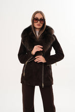 Load image into Gallery viewer, The Alessia Brown Leather &amp; Fox Fur Women Jacket