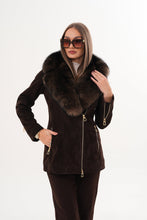 Load image into Gallery viewer, The Alessia Brown Leather &amp; Fox Fur Women Jacket