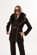 Load image into Gallery viewer, The Alessia Brown Leather &amp; Fox Fur Women Jacket