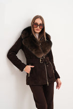 Load image into Gallery viewer, The Alessia Brown Leather &amp; Fox Fur Women Jacket
