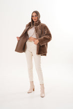 Load image into Gallery viewer, The Belluna Camel Reversible Shearling Women Jacket