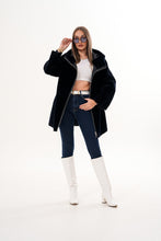 Load image into Gallery viewer, The Portofino Black Reversible Shearling Women Jacket