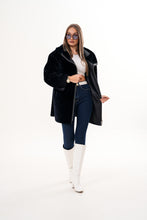 Load image into Gallery viewer, The Portofino Black Reversible Shearling Women Jacket