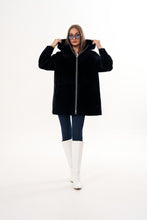 Load image into Gallery viewer, The Portofino Black Reversible Shearling Women Jacket