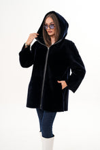 Load image into Gallery viewer, The Portofino Black Reversible Shearling Women Jacket