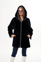 Load image into Gallery viewer, The Portofino Black Reversible Shearling Women Jacket