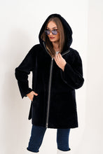 Load image into Gallery viewer, The Portofino Black Reversible Shearling Women Jacket