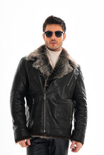 Load image into Gallery viewer, The Cortina Black Shearling Leather Men Jacket