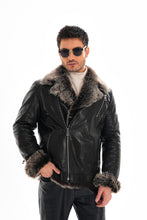 Load image into Gallery viewer, The Cortina Black Shearling Leather Men Jacket
