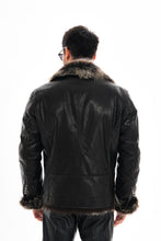 Load image into Gallery viewer, The Cortina Black Shearling Leather Men Jacket