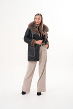 Load image into Gallery viewer, The Avalon Shearling Black Leather Women Jacket