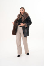 Load image into Gallery viewer, The Avalon Shearling Black Leather Women Jacket