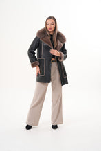 Load image into Gallery viewer, The Avalon Shearling Black Leather Women Jacket