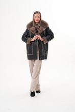Load image into Gallery viewer, The Avalon Shearling Black Leather Women Jacket