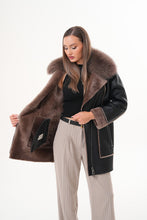 Load image into Gallery viewer, The Avalon Shearling Black Leather Women Jacket