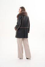 Load image into Gallery viewer, The Avalon Shearling Black Leather Women Jacket