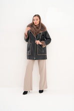 Load image into Gallery viewer, The Avalon Shearling Black Leather Women Jacket