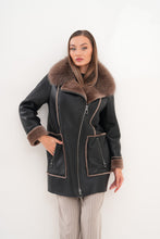 Load image into Gallery viewer, The Avalon Shearling Black Leather Women Jacket