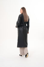 Load image into Gallery viewer, The Florence Long Shearling Black Leather Women Jacket