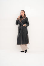 Load image into Gallery viewer, The Florence Long Shearling Black Leather Women Jacket