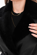 Load image into Gallery viewer, The Raven Long Shearling Black Leather Women Leather Jacket