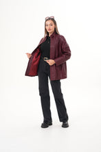 Load image into Gallery viewer, The Sierra Burgundy Leather Women Jacket