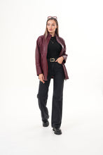 Load image into Gallery viewer, The Sierra Burgundy Leather Women Jacket