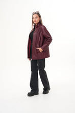 Load image into Gallery viewer, The Sierra Burgundy Leather Women Jacket