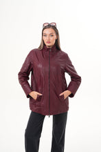 Load image into Gallery viewer, The Sierra Burgundy Leather Women Jacket