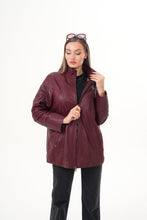 Load image into Gallery viewer, The Sierra Burgundy Leather Women Jacket