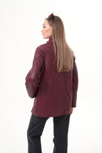 Load image into Gallery viewer, The Sierra Burgundy Leather Women Jacket