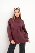 Load image into Gallery viewer, The Sierra Burgundy Leather Women Jacket