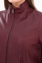 Load image into Gallery viewer, The Sierra Burgundy Leather Women Jacket