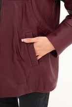 Load image into Gallery viewer, The Sierra Burgundy Leather Women Jacket