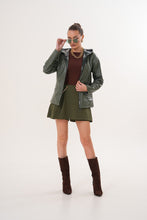 Load image into Gallery viewer, The Avelyn Reversible Olive Green Leather Women Jacket