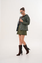 Load image into Gallery viewer, The Avelyn Reversible Olive Green Leather Women Jacket