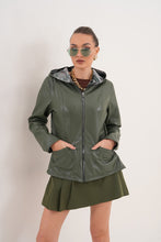 Load image into Gallery viewer, The Avelyn Reversible Olive Green Leather Women Jacket