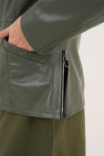 Load image into Gallery viewer, The Avelyn Reversible Olive Green Leather Women Jacket