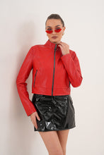 Load image into Gallery viewer, The Elvaris Reversible Red Leather Women Jacket