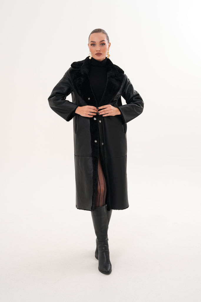 The Emilia Reversible Shearling Leather Women Jacket