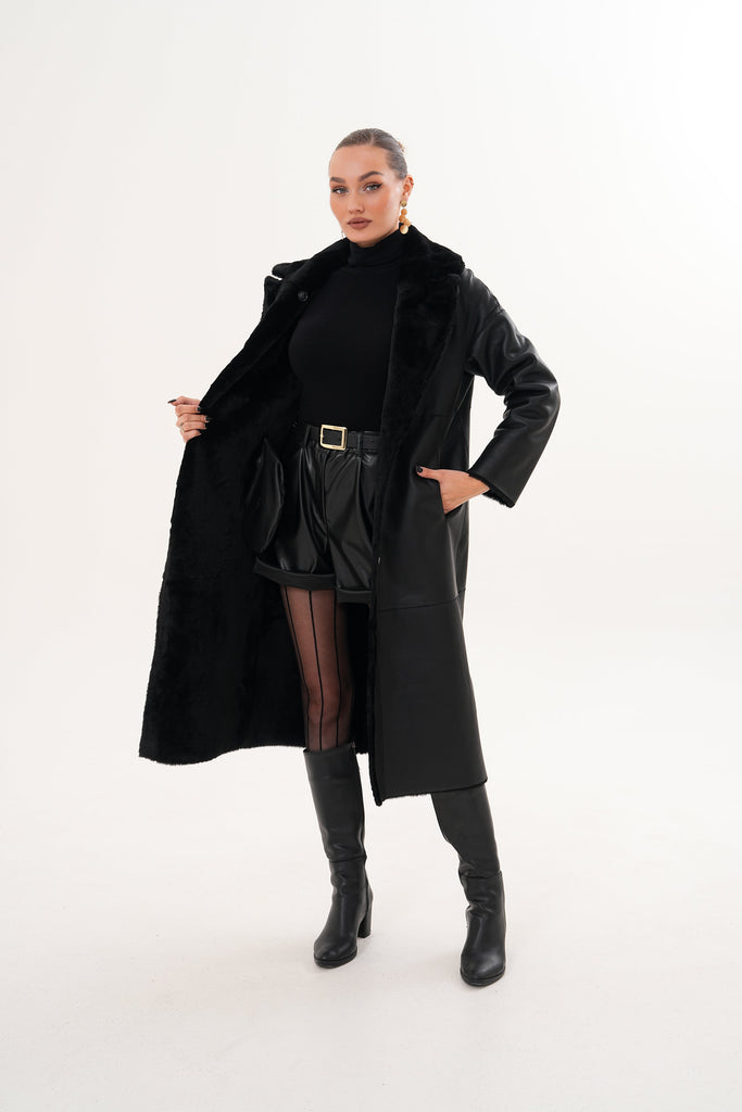 The Emilia Reversible Shearling Leather Women Jacket