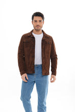 Load image into Gallery viewer, The Azzuro Suede Brown Leather Jacket