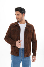 Load image into Gallery viewer, The Azzuro Suede Brown Leather Jacket