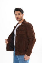 Load image into Gallery viewer, The Azzuro Suede Brown Leather Jacket