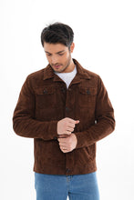 Load image into Gallery viewer, The Azzuro Suede Brown Leather Jacket