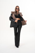 Load image into Gallery viewer, The Duchess Shearling Brown Leather Women Hooded Jacket