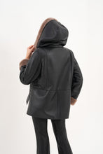 Load image into Gallery viewer, The Duchess Shearling Brown Leather Women Hooded Jacket