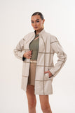 The Prado Reversible Cream  Leather Women Jacket